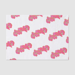 Papel De Seda Elegantes orquídeas de acuarela rosa floral tropic