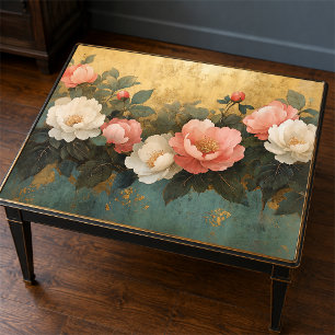 Papel De Seda Elegantes peonías rosadas vintage arte floral deco