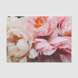 Papel De Seda Elegantes Peonies Rosa y Rosa