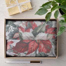 Papel De Seda Elegantes poinsettias de Navidad 