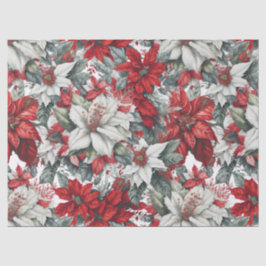 Papel De Seda Elegantes poinsettias de Navidad 