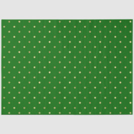 Papel De Seda Elegantes puntos de Polka de Oro Verde