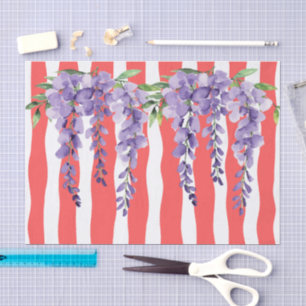 Papel De Seda Elegantes rayas rojas y violetas de onda Moda de u