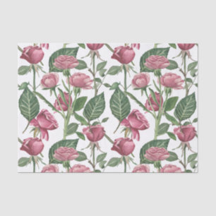 Papel De Seda Elegantes Rosas acuáticos con piedras y hojas