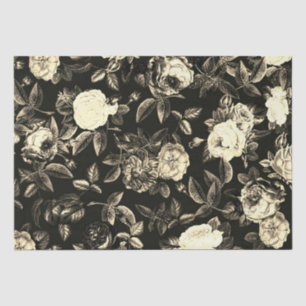 Papel De Seda Elegantes Rosas beige-negros blancos