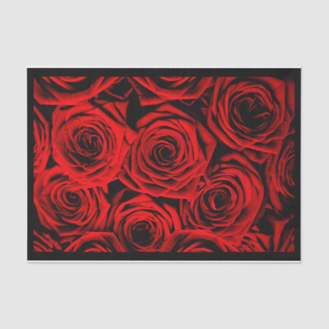 Papel De Seda Elegantes rosas rojas (Anverso)