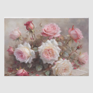 Papel De Seda Elegantes rosas rojas, rosas y blancas