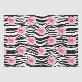 Papel De Seda Elegantes rosas rosadas y rayas Zeba con estilo sh