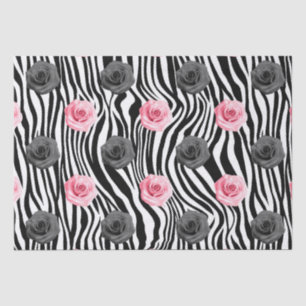 Papel De Seda Elegantes rosas rosadas y rayas Zeba con estilo sh