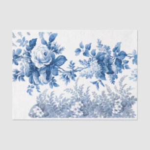 Papel De Seda Elegantes Rosas y helados azules y blancos