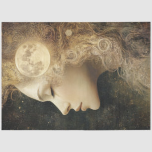 Papel De Seda Elementos de la luna celestial de la dama capricho