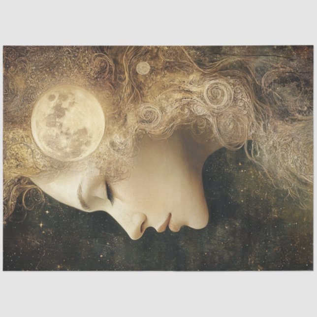 Papel De Seda Elementos de la luna celestial de la dama capricho (Anverso)