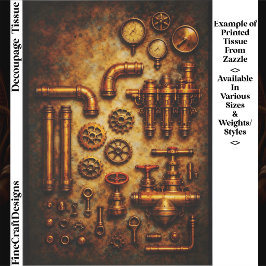 Papel De Seda Elementos Industriales Steampunk Set FH1 Decoupage