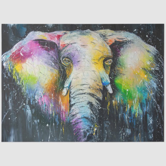 Papel De Seda Elephant Lover La Acuarela Elefante (Anverso)