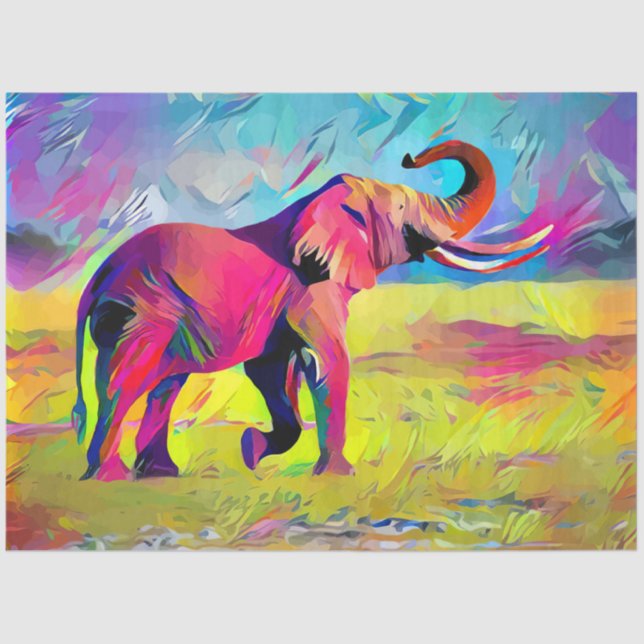 Papel De Seda Elephant Mother Watercolor (Anverso)