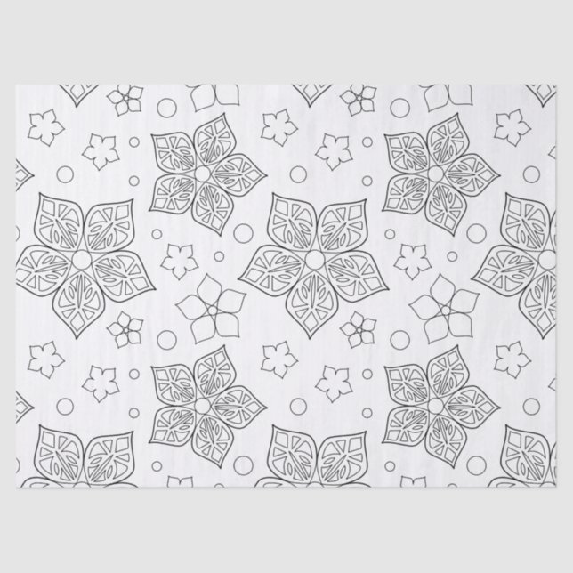 Papel De Seda Elija su color Patrón floral (Anverso)