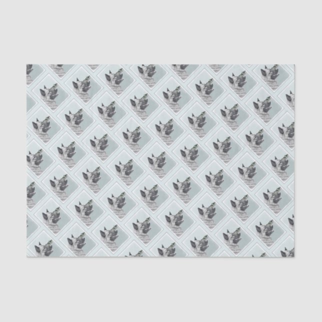 Papel De Seda Elkhound noruego en pintura de aldea - Arte de per (Anverso)