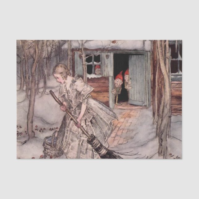 Papel De Seda “Ella Encontró Fresas Maduras” de Arthur Rackham (Anverso)
