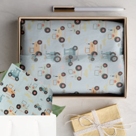 Papel De Seda Embalaje de regalo pequeño patrón tractor niño peq