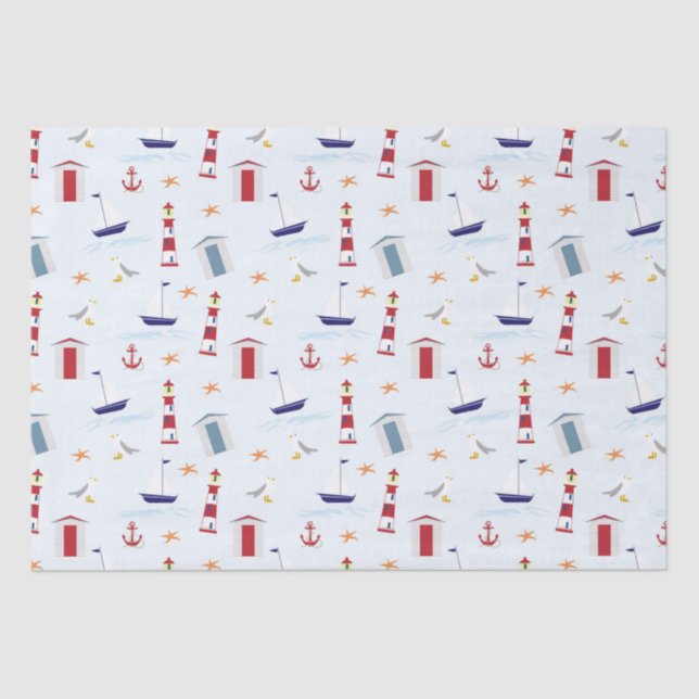 Papel De Seda emballage cadeau marin (Anverso)