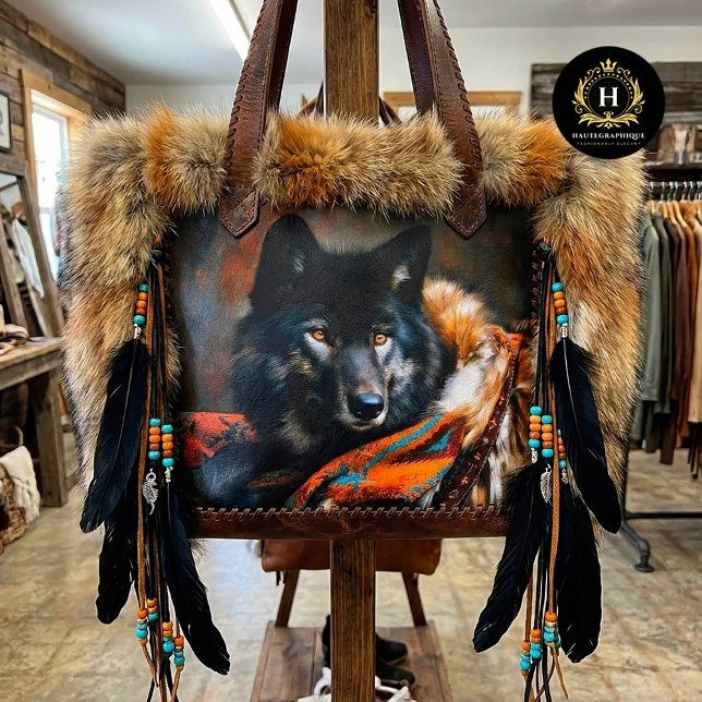 Papel De Seda Ember Turquoise Black Wolf Portrait (Subido por el creador)