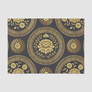 Papel De Seda Emblema de oro del mandala de loto de lujo