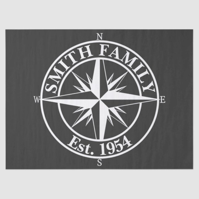 Papel De Seda Emblema personalizable de monograma de estrella de (Anverso)