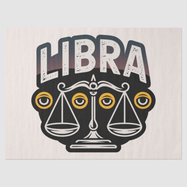 Papel De Seda Emblema Zodíaco Libra Místico (Anverso)