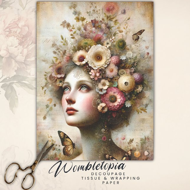 Papel De Seda Emblemática doncella floral rosada, desenlace anti (Subido por el creador)