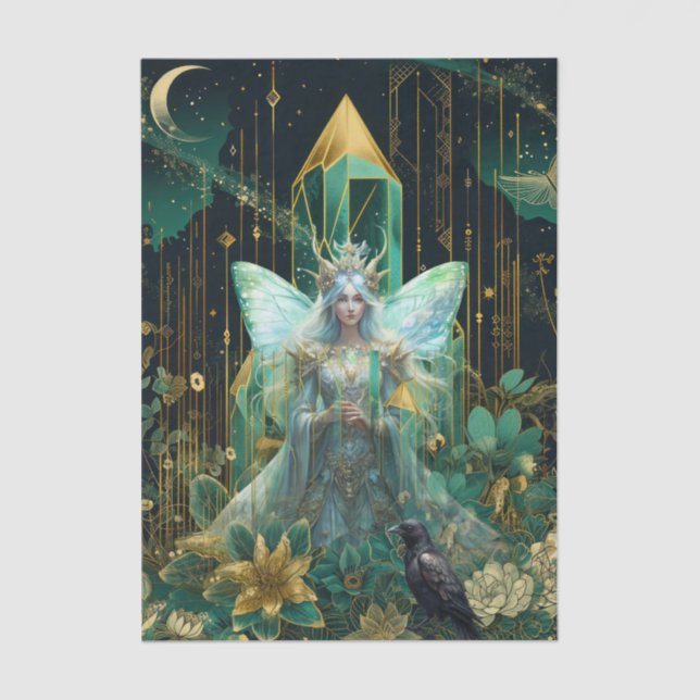 Papel De Seda Emerald Dreams Fantasy Forest Queen Decoupage (Anverso)