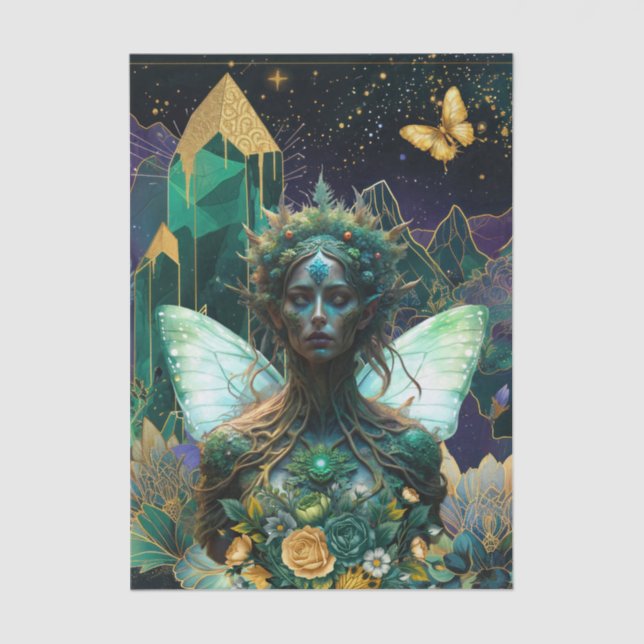 Papel De Seda Emerald Dreams Fantasy Forest Queen Decoupage (Anverso)