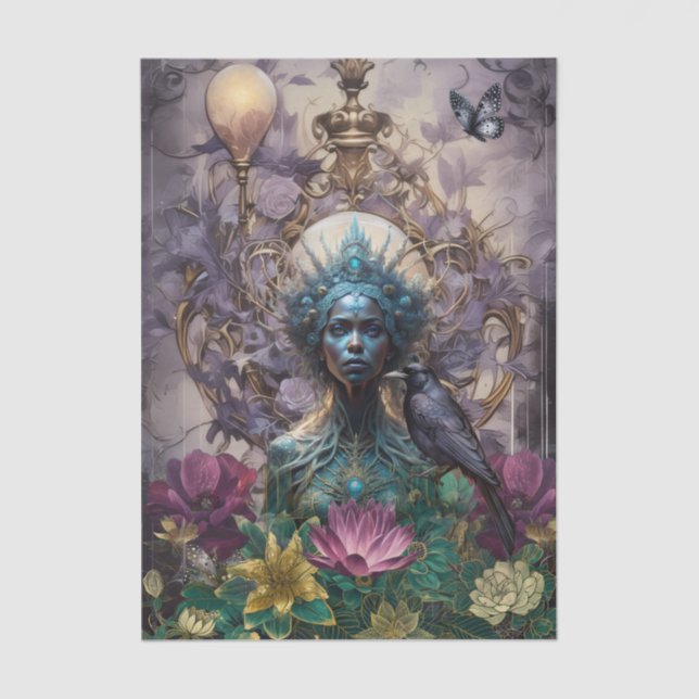 Papel De Seda Emerald Dreams Fantasy Forest Queen Decoupage (Anverso)