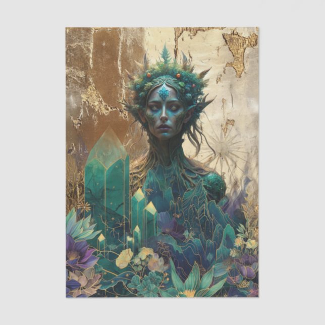 Papel De Seda Emerald Dreams Fantasy Forest Queen Decoupage (Anverso)
