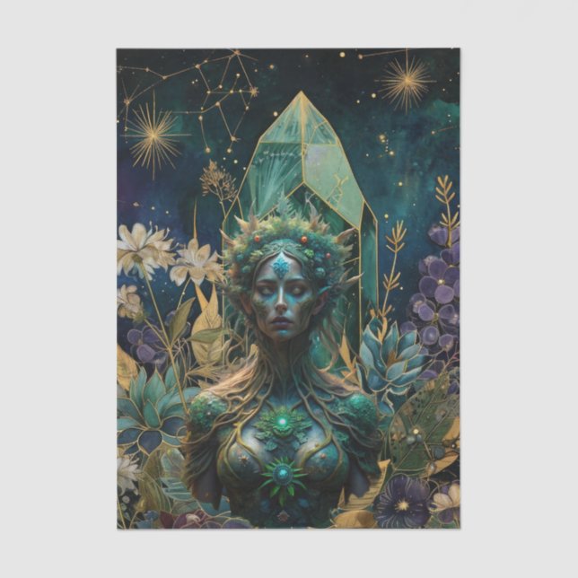 Papel De Seda Emerald Dreams Fantasy Forest Queen Decoupage (Anverso)