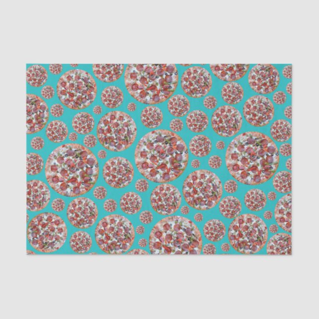 Papel De Seda Empanada de pizza de la turquesa (Anverso)