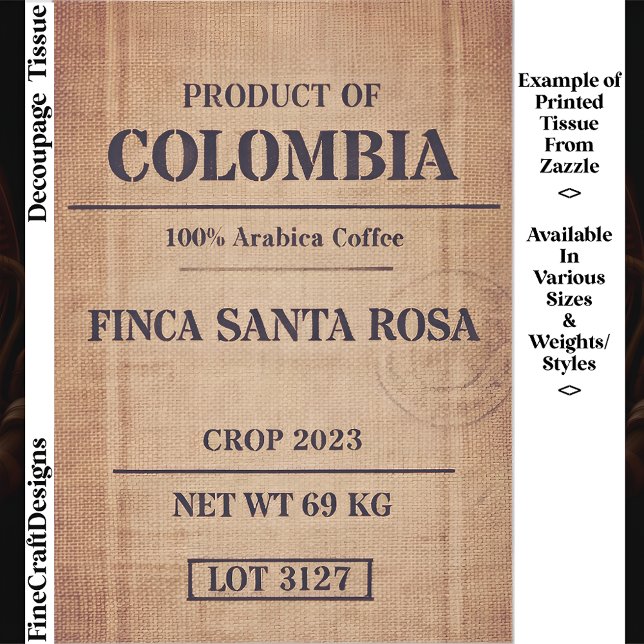 Papel De Seda Empaque de Café Arábica Rústico FC8 Decoupage (Subido por el creador)