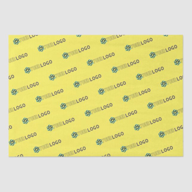 Papel De Seda Empaquetado amarillo con logotipo de negocios prom (Anverso)