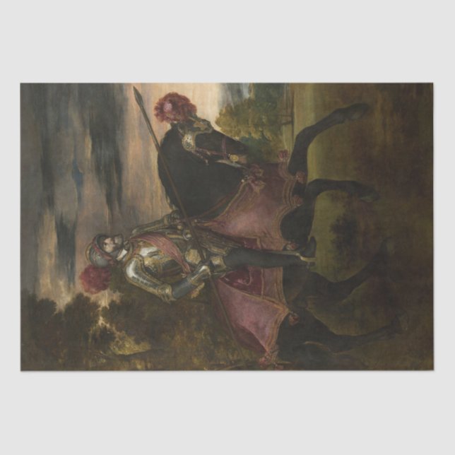 Papel De Seda Emperador Carlos V a caballo (por Tiziano) (Anverso)