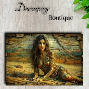 Papel De Seda Emperatriz del Desierto: Decoupage de retrato Aren