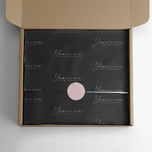 Papel De Seda Empresa de Negocios Personalizada Negra Tu Logo Aq