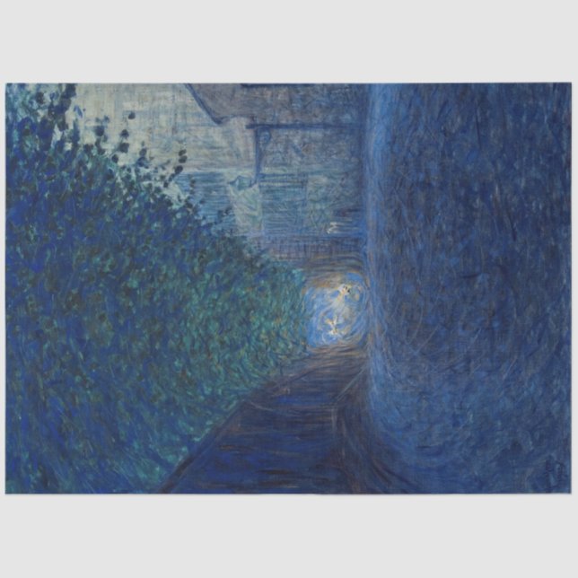 Papel De Seda En Dusk (Paisaje nocturno) (Escena nocturna) (Anverso)