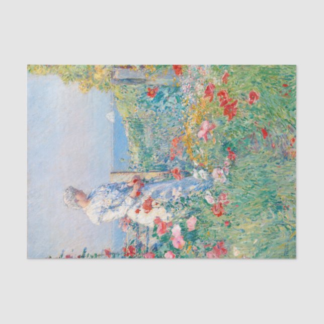 Papel De Seda En el jardín de Frederick Childe Hassam (Anverso)