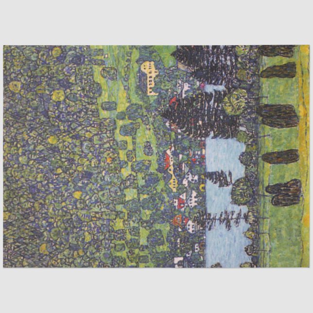 Papel De Seda En Lake Atter, Gustav Klimt (Anverso)