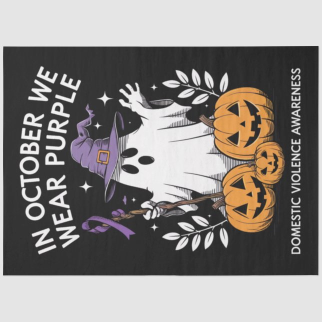 Papel De Seda En Octubre Usamos Un Fantasma Morado De Violencia  (Anverso)