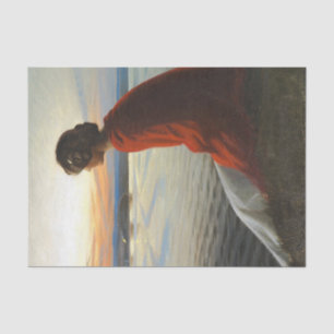 Papel De Seda En ung Kvinde Betragter et Sankthansbål