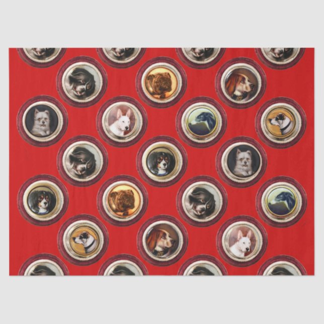 PAPEL DE SEDA ENAMIENTOS VICTORIANOS/RETRATOS DE PERROS MINIATUR (Anverso)