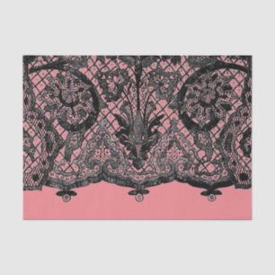 PAPEL DE SEDA ENCAGE ROSA PERSONALIZADO Y NEGRO ANTIGUO