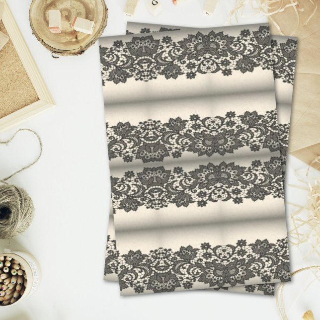 Papel De Seda encaje negro (black lace tissue paper)