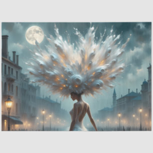 Papel De Seda Encantador de la Bloom Lunar Decoración Gótica de 