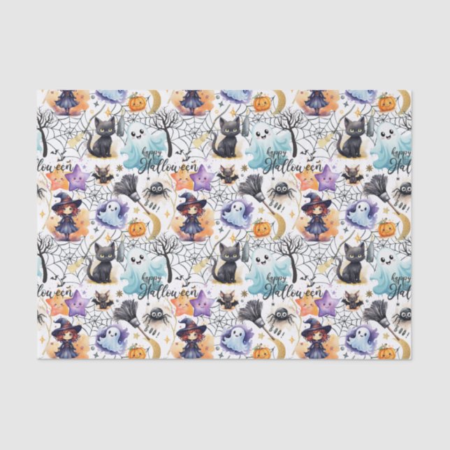 Papel De Seda Encantador documento de té de Halloween (Anverso)